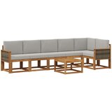 vidaXL Zunanja garnitura za sedenje 7 pcs Naravna in svetlo siva, (5000280496) | Shoptok.si
