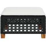  Vrtni tabure s jastukom crni 63,5x56x32 cm od poliratana | Eponuda.com