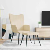  Stolica za opuštanje s osloncem za noge krem od tkanine | shoptok.hr