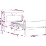  Posteljni okvir brez vzmetnice dimljen hrast 107x203cm inž. les, (21791536) | Shoptok.si