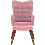  Stol za sproščanje s stolčkom roza žamet | Shoptok.si
