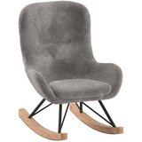 Vipack Siv gugalni otroški fotelj iz tkanine bouclé ROCKY – | Shoptok.si