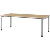 mauser Pravokotna miza, podnožje iz okroglih cevi, VxŠ 680 - 760 x 2000 mm, plošča imitacija javorja, ogrodje aluminijaste barve | Shoptok.si