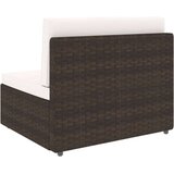  7-dijelna vrtna garnitura od poliratana s jastucima smeđa - 3x kutna + 3x srednja + stol 1 | shoptok.hr