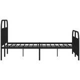 vidaXL Kovinski posteljni okvir z vzglavjem in vznožjem črn 135x190 cm | Shoptok.si