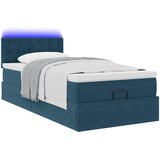  Otomanski krevet s madracem i LED tamnoplavi 80x200cm baršun | shoptok.hr