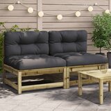 Maison Chic Vrtni kavč - Zunanji kavči brez naslonjal z blazinami 2 kosa impreg. borovina, (22043708) | Shoptok.si