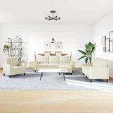  4-dijelni set sofa s jastucima krem bar&amp;scaron;unasti Slike