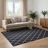  Tepih ORIZ Crni dijamantni uzorak 200 x 200 cm 100% poliester Cijene