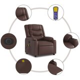 vidaXL Električni masažni naslanjač rjavo umetno usnje | Shoptok.si