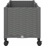  Vrtni saksija s kotačima Svjetlosiva 80 x 40 x 48 cm PP | shoptok.hr