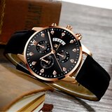 SHAARMS Ura QU-12728 - Črna / Zlata Rožnata 1 | Shoptok.si