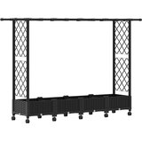  Povišeni krevet s mrežom i krovom Crna 203 x 40 x 127 cm PP | shoptok.hr