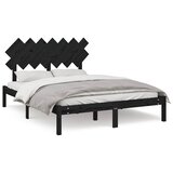  Okvir za krevet crni 140x190 cm od masivnog drva | Eponuda.com