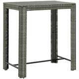  5-dijelni vrtni barski set od poliratana s jastucima sivi Siva 100 cm table length | Shoptok.si