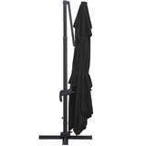 In Konzolni suncobran LED s aluminijskim stupom 400 x 300 cm crni | shoptok.hr
