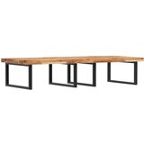  Zidna polica za umivaonik od čelika i masivnog bagremovog drva Smeđa 140 x 60 x 4 cm | shoptok.hr