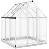  Rastlinjak z okvirjem srebrn 169x169x202 cm aluminij - - Srebrna - 31.03 - 169 x 169 x 202 cm - 2025- | Shoptok.si