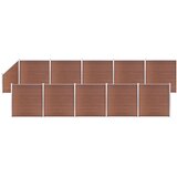 Set WPC ograda 10 kvadratnih + 1 kosa 1830 x 186 cm smeđi | shoptok.hr