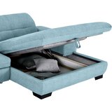CARRYHOME KOTNA SEDEŽNA GARNITURA, tkanina svetlo modra | Shoptok.si