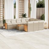 vidaXL 11-dijelni set vrtnih sofa od poliratana s jastucima bež | shoptok.hr