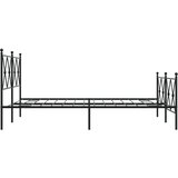 Metalni okvir kreveta uzglavlje i podnožje crni 137x190 cm | shoptok.hr
