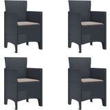 vidaXL set od 5 komada vrtnog namještaja s jastučićima antracitni poli ratan | shoptok.hr