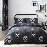 Catherine Lansfield Temno siva otroška posteljnina za zakonsko posteljo 200x200 cm Skulls – | Shoptok.si