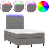  Box spring s madracem LED tamnosivi 120 x 200 cm tkanina | shoptok.hr