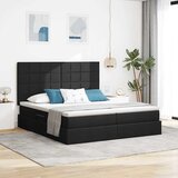  LED krevet za pohranu s madracem Crna 180 x 200 cm Tkanina | shoptok.hr