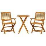  3-dijelni sklopivi bistro set od masivnog bagremovog drva | shoptok.hr