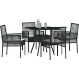  5-dijelni vrtni set za obedovanje crni poli ratan | shoptok.hr