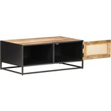 Maison Chic Klubska mizica - kavna mizica - Nizka mizica 90x50x35 cm robusten mangov les in naravni trst, (21755109) | Shoptok.si