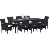  Vrtni set za objed 9 kom. Crna poliratan | shoptok.hr