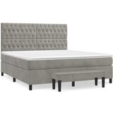 vidaXL Box spring postelja z vzmetnico svetlo siva 180x200 cm žamet, (20999393) Cene