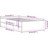 vidaXL Posteljni okvir s predali črn 75x190 cm inženirski les | Shoptok.si