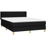  Krevet s oprugama i madracem crni 140 x 190 cm od tkanine | shoptok.hr