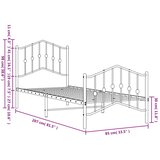 Metalni okvir kreveta s uzglavljem i podnožjem bijeli 80x200 cm | shoptok.hr