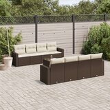 vidaXL 9-dijelni set vrtnih sofa s jastucima poliratan smeđi | shoptok.hr