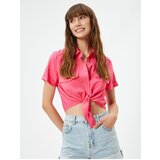 Koton Tie Front Shirt Short Sleeve With Pocket Viscose Blended | Shoptok.si