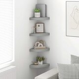 Plutajuće kutne police 4 kom sive 25 x 25 x 3,8 cm MDF | Eponuda.com