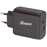 X Wave GaN45-AC GaN ultra-brzi punjac 45W USB-A + USB-C, za mobilne, tablete, Crni Cene