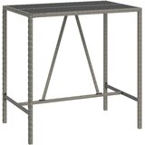  5-dijelni vrtni barski set sivi od poliratana i drva bagrema Siva 110 cm table length | shoptok.hr