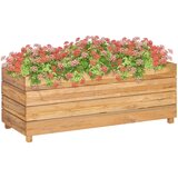 vidaXL Visoka greda 100x40x38 cm reciklirana tikovina in jeklo Cene