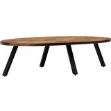 Maison Chic Klubska mizica - kavna mizica - Nizka mizica iz trdne predelane tikovine ovalna 120x60x30 cm, (21753553) Cene