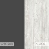 Livetastic Knjižna Omara Piri, Sivobela, Antracit | Shoptok.si