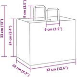  Papirnate vrečke 250 kosov z ročaji rjave barve 32x22x24 cm, (5000160843) | Shoptok.si