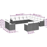  13-dijelni set vrtnih sofa od poliratana s jastucima sivi | shoptok.hr
