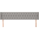  Vzglavje z ušesi svetlo sivo 203x16x78/88 cm blago, (20684466) | Shoptok.si