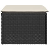  Vrtni tabure s jastukom crni 55 x 55 x 37 cm od poliratana | shoptok.hr